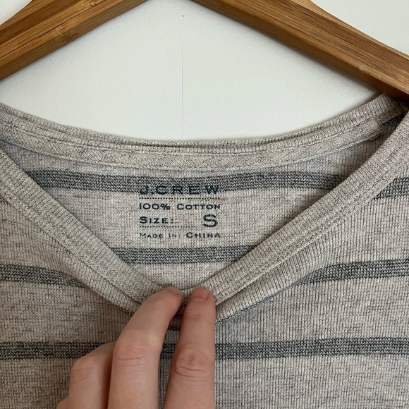 J.Crew Gray Striped Long Sleeve Shirt - Picture 3 of 4
